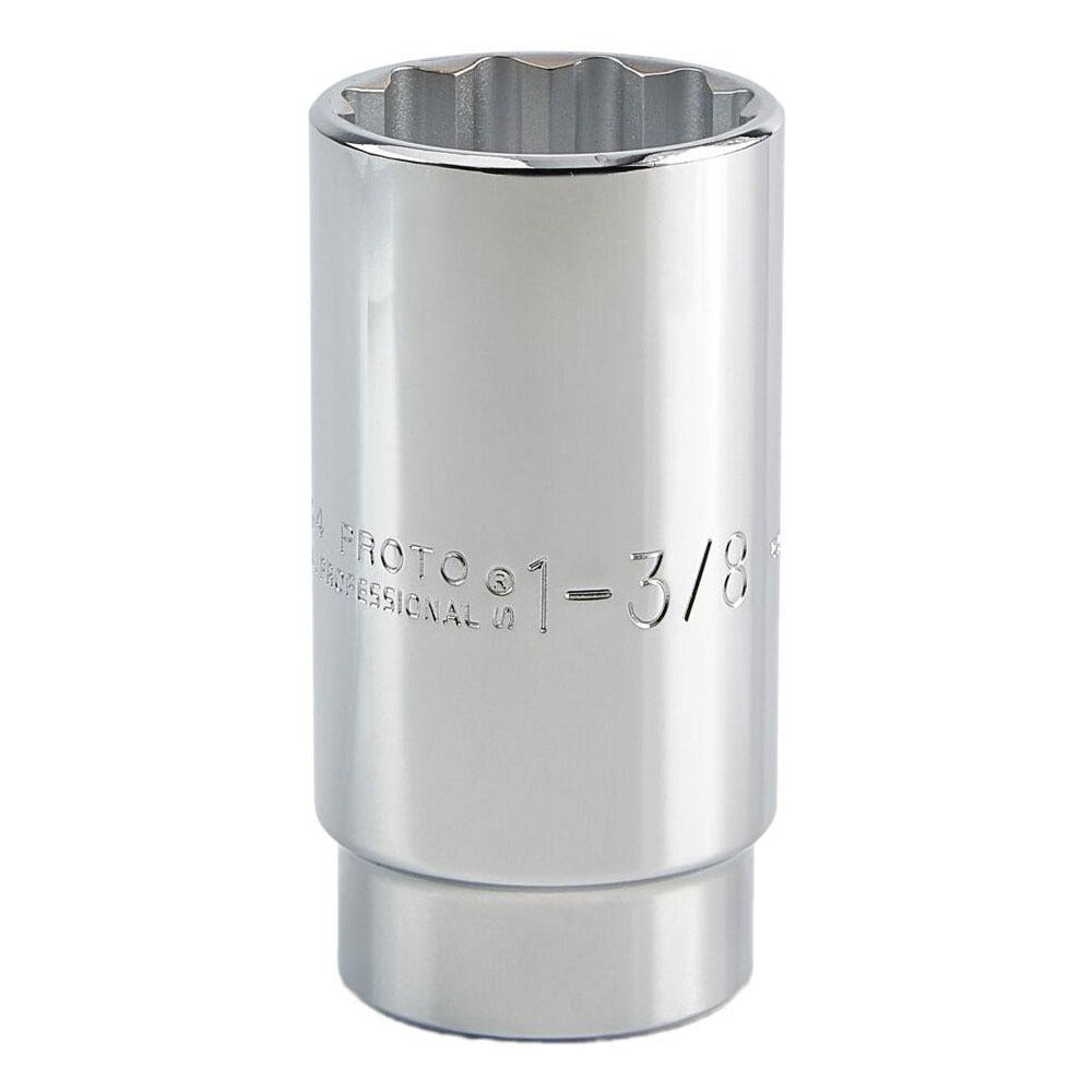 PROTO Proto J5344 Deep Hand Socket 1-3/8 in 12-point 1/2 in Drive