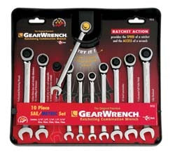 GEARWRENCH Gearwrench 9418 Combination Wrench Set 10 Pc Inch Metric