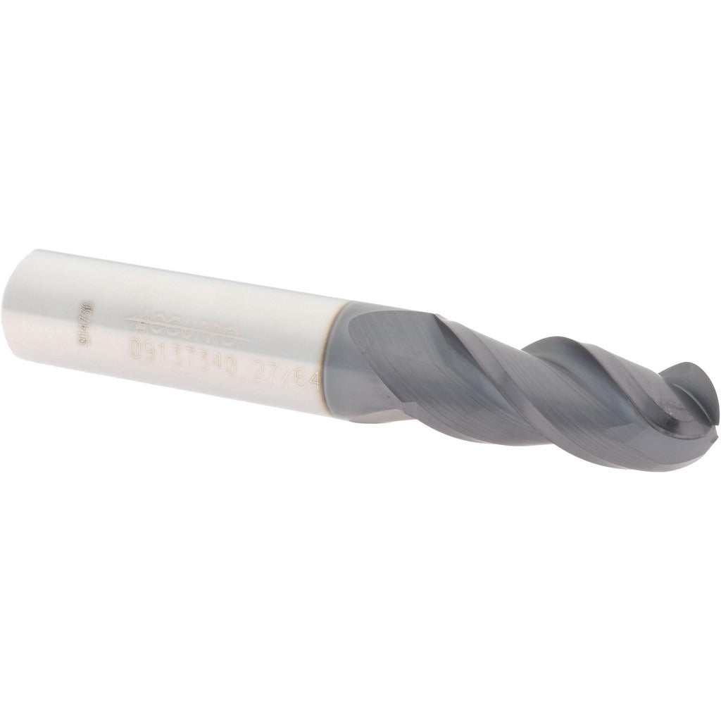 ACCUPRO Accupro 12184384 Ball End Mill 0.4219in 3 Flute Altin Carbide