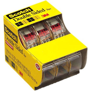 3M 3M MMM3136 Double-Sided Tape 0.5 in x 20.83 ft (3/Pack)