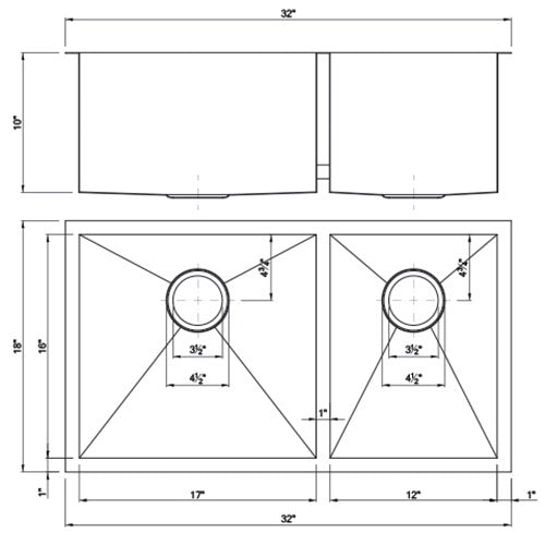 DAKOTA Dakota Plumbing DSZ-6040GBK 60/40 Undermount Kitchen Sink Gunmetal