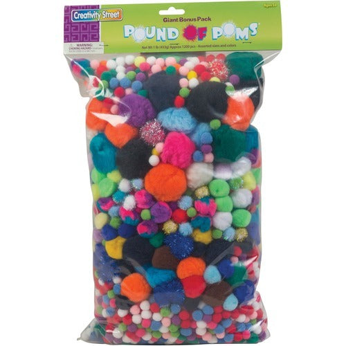PACON Pacon PAC818001 Craft Pom Assortment 1 Pound