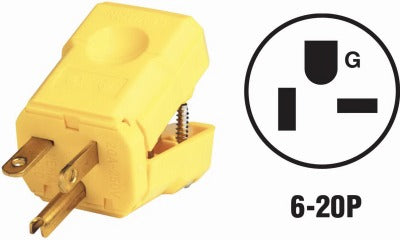 LEVITON Leviton Mfg Co 081-05456-0VY 20A Grounding Cord Plug Yellow