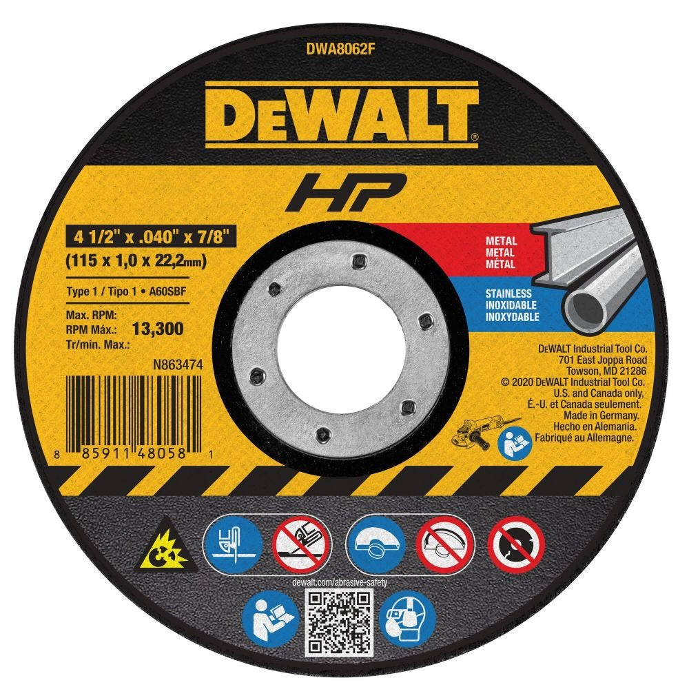 DEWALT Dewalt Accessories DWA8032 12 Inch Cut-off Wheel 10 Pack