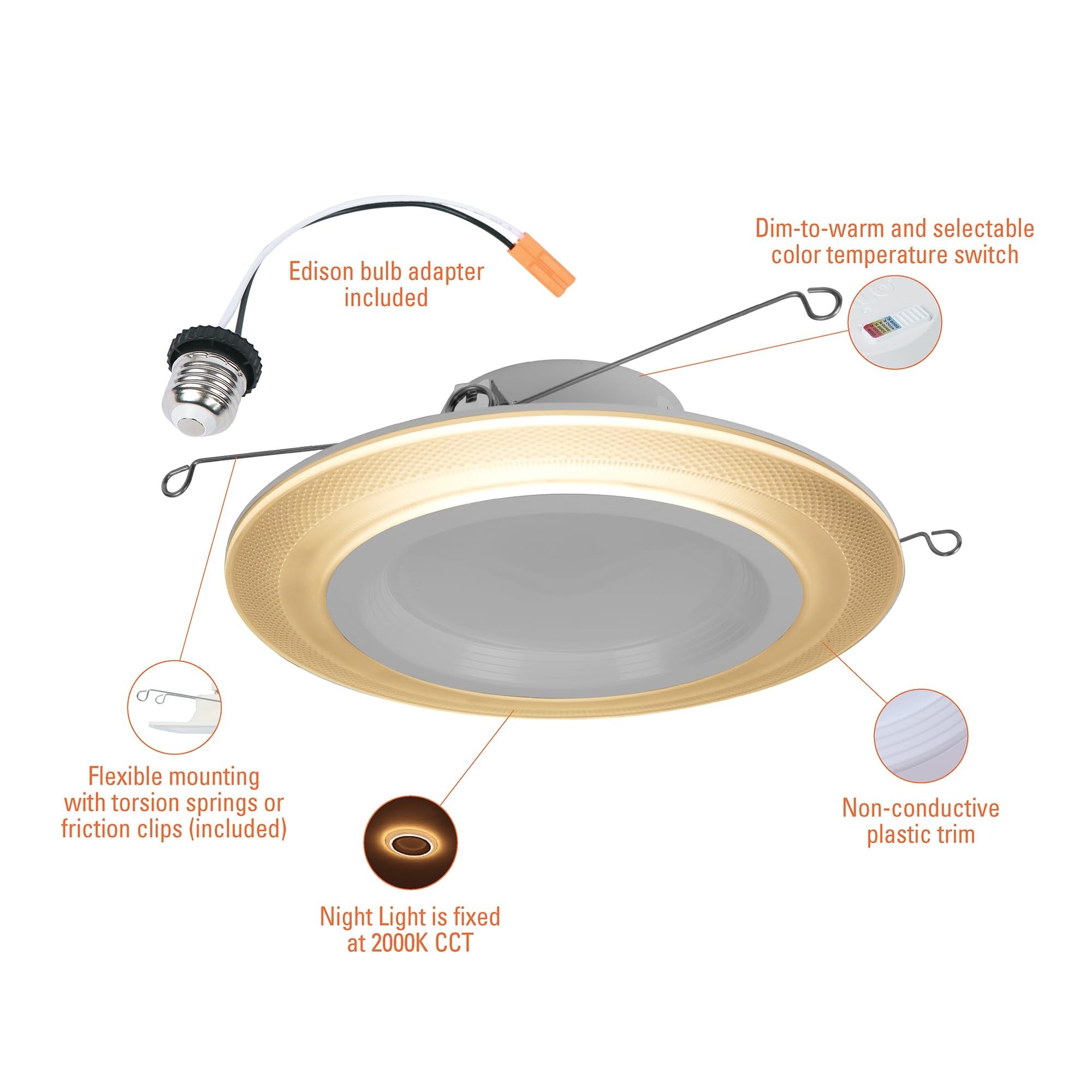 COOPER BUSSMANN Cooper Bussmann RLNL56109FSD2W1EWH Led Recessed Downlight