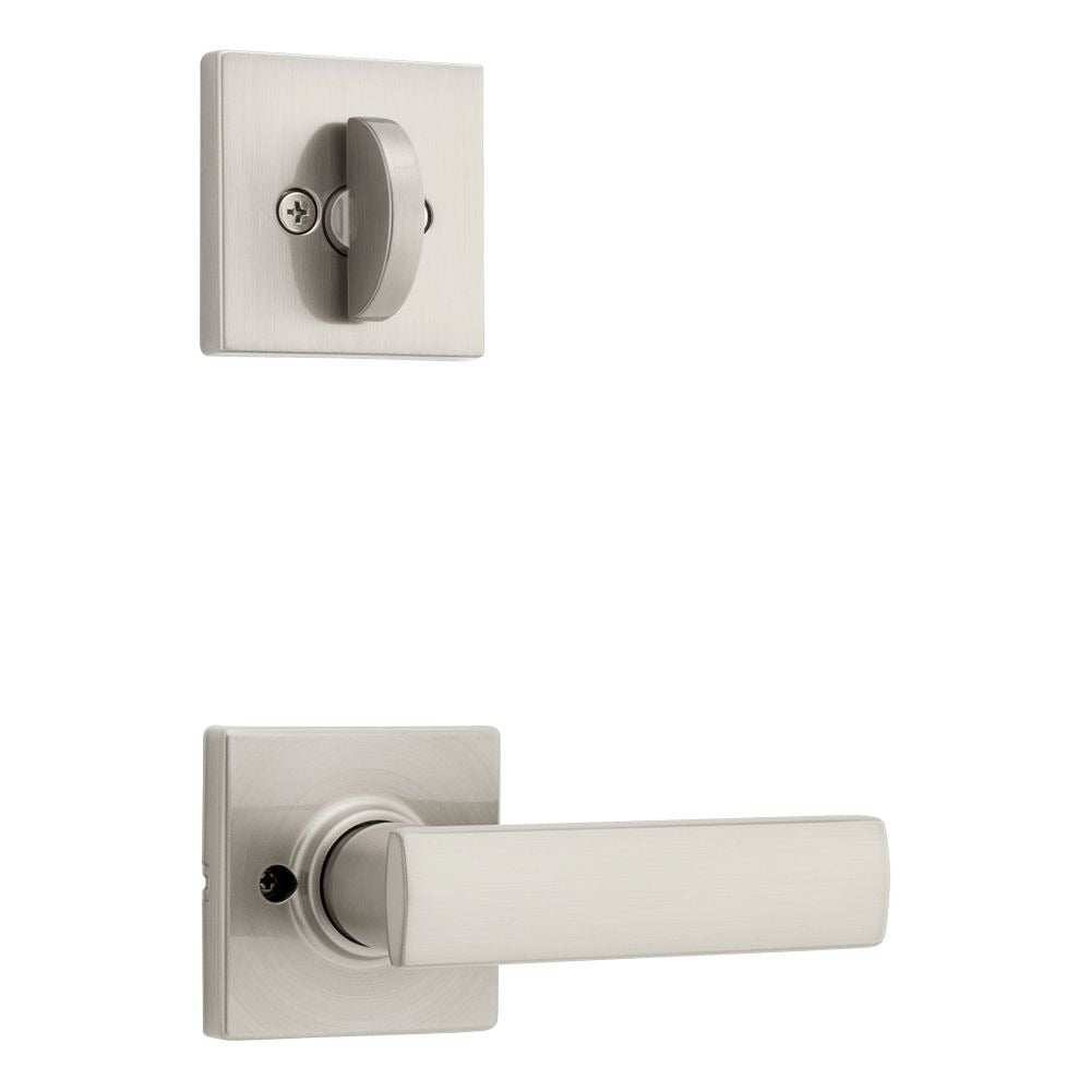 KWIKSET Kwikset 966BRNLSQT-15.UNIV Breton Lever Handleset Trim Satin Nickel