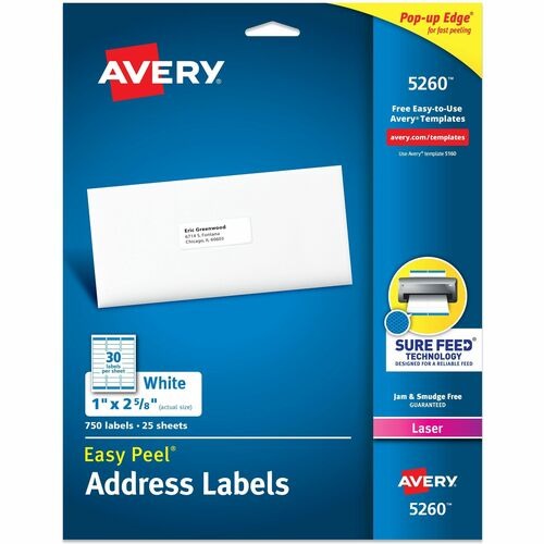 AVERY Avery AVE5260 White Laser Address Labels 750 Pack