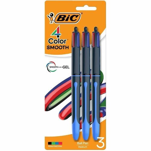BIC Bic BICMMSP3AAST 4-color Ballpoint Pen 1mm Pack of 3