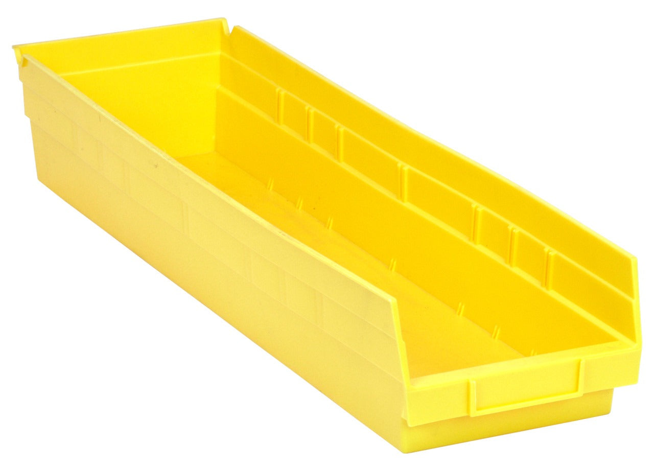 QUANTUM STORAGE SYSTEMS Quantum Storage Systems QSB106YLCS Economy Shelf Bin (4 H x 7 W x 24 L, 8 Pack)