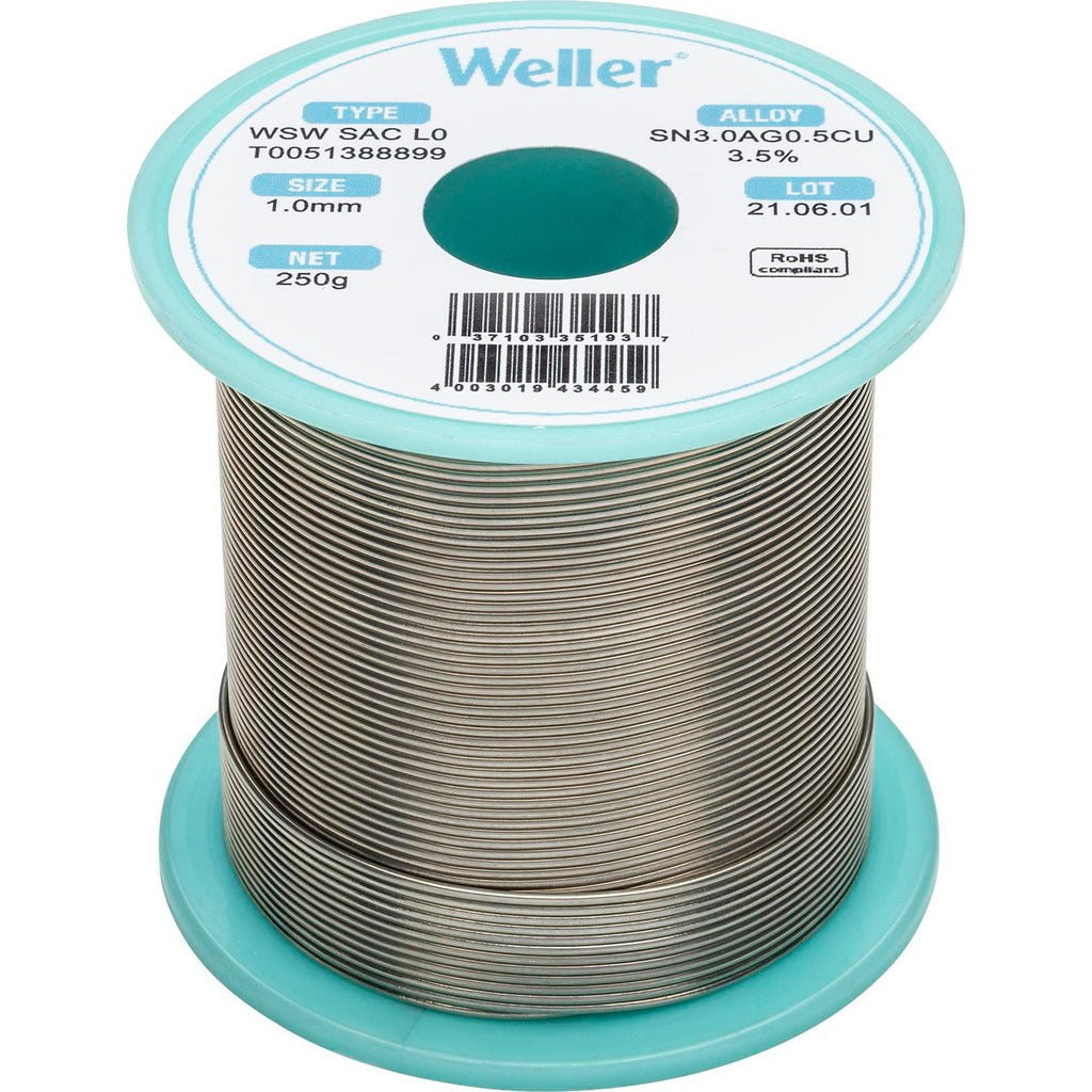 WELLER Weller T0051388899 Lead Free Solder Alloy Spool 250 G