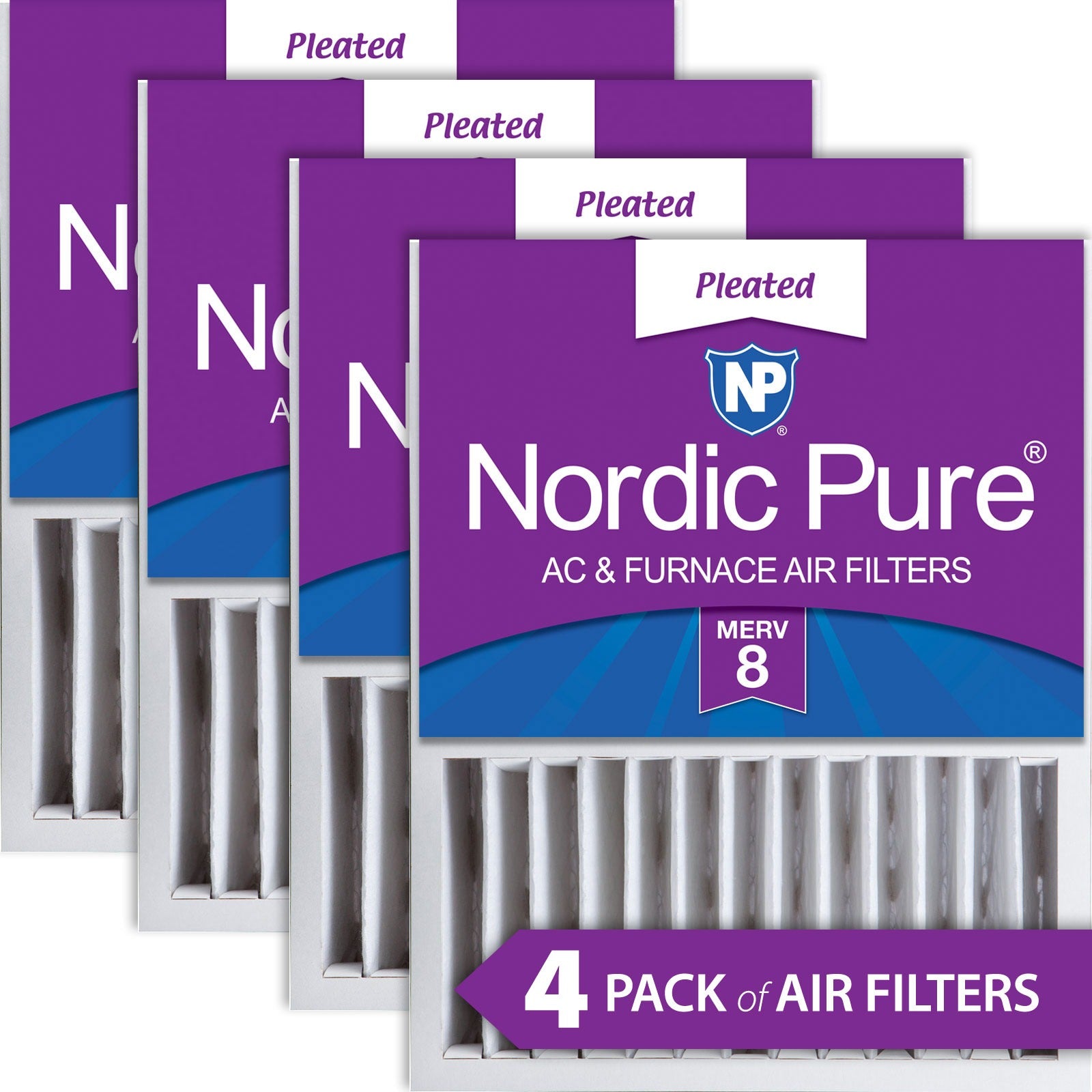 NORDIC PURE Nordic Pure 16x20x5HM8-4 Merv 8 Air Filter 4 Pack