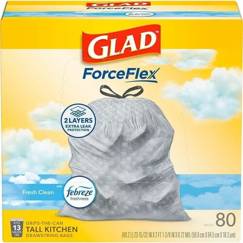 CLOROX Clorox Company CLO78899 13 Gal Kitchen Trash Bags Box 80