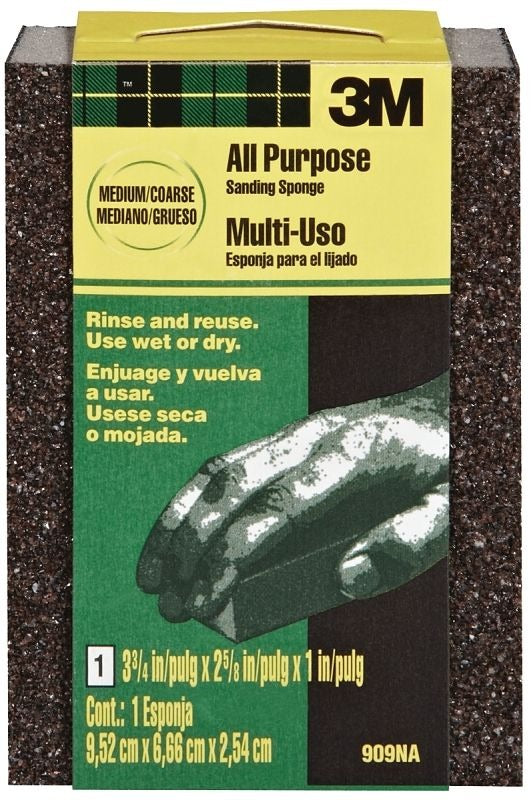 3M 3M 302643 Medium/Coarse Flexible Sanding Sponge 3-3/4 x 2-5/8 x 1 in (909-ESF)