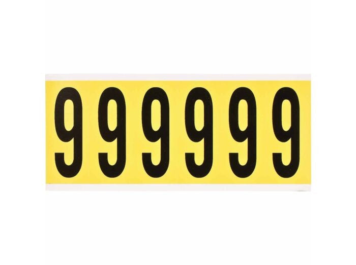 BRADY Brady 3450-9 Number Label 1-1/2 in x 3-1/2 in (6 Labels)