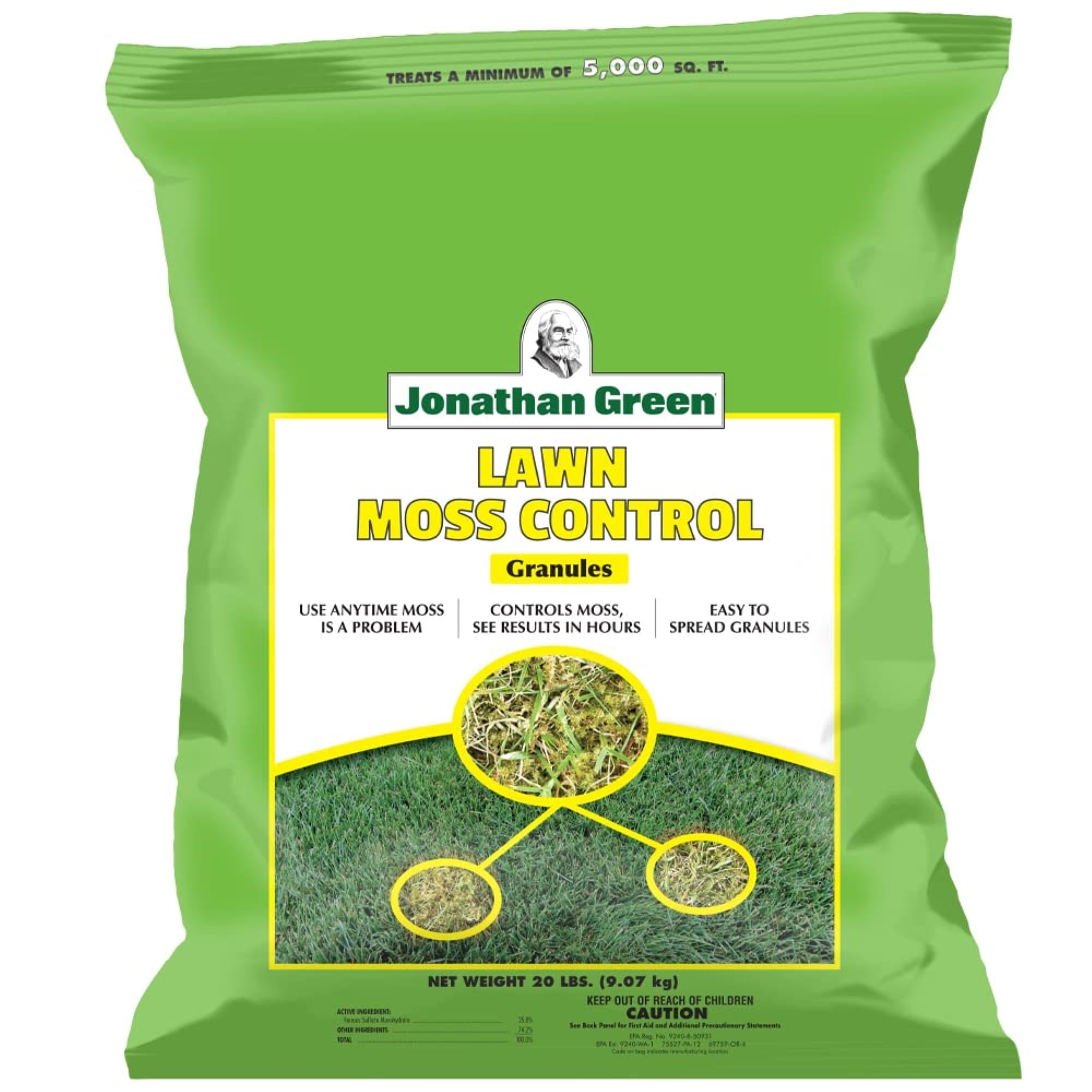 JONATHAN GREEN Jonathan Green 11457 Lawn Moss Control 12 lb (5,000 sq ft)