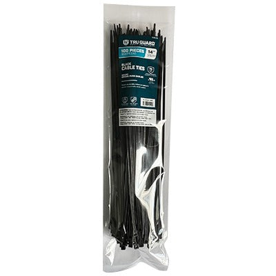 TRUGUARD Ironcube Works NL-5X350-100B Black Nylon Cable Tie 100 Pack