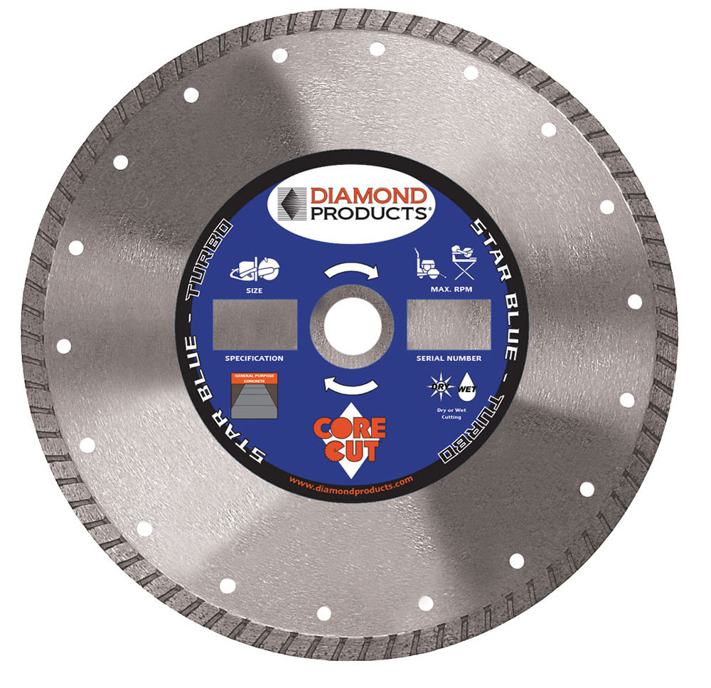 Diamond Products 74961 Star Blue High Speed Turbo Diamond Blade with Diamond Arbor