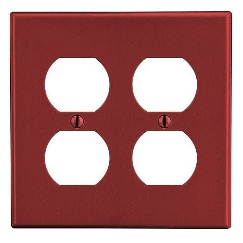 HUBBELL Hubbell Premise Wiring PJ82R 2-gang Duplex Wallplate