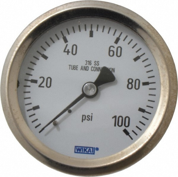 WIKA Wika 9768327 Pressure Gauge 0-100 Psi 2-1/2 in Dial