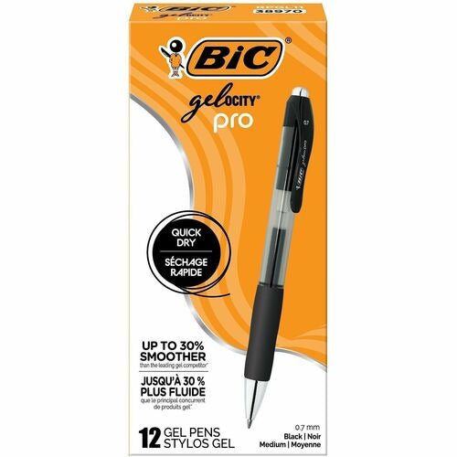 BIC Bic BICRPGL11BLK Gelocity Pro Gel Pen Black 12pk