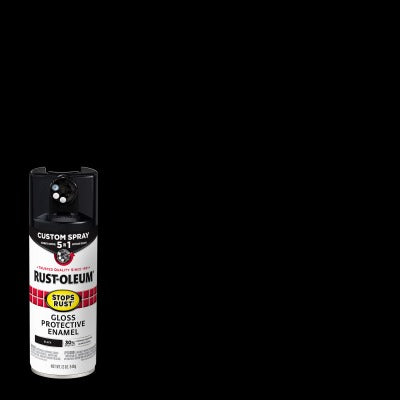 RUST-OLEUM Rust-oleum 376884 Stops Rust 5-in-1 Spray Paint Gloss Black 12 Oz