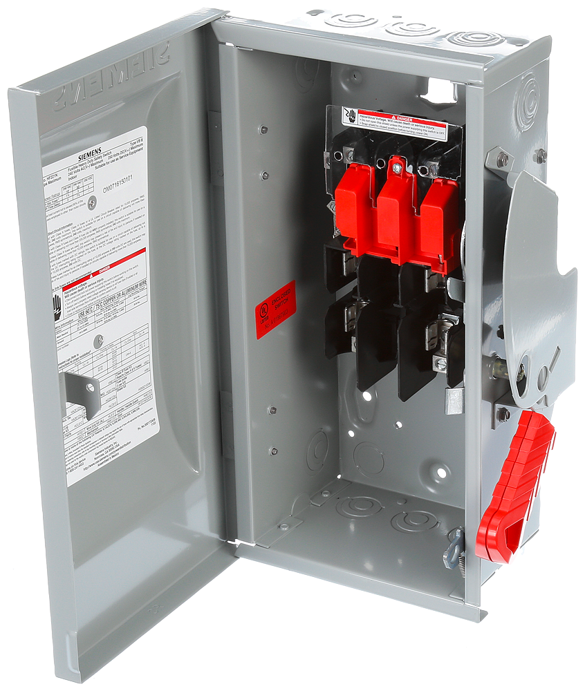 Siemens HNF362 240/480/600 VAC 250/600 VDC 60 Amp 3-Pole 3-Wire NEMA 1 Heavy Duty Non-Fusible Safety Switch