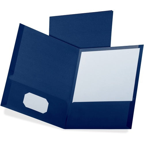 OXFORD Oxford OXF53443 Twin Pocket Folder Navy Linen Box of 25