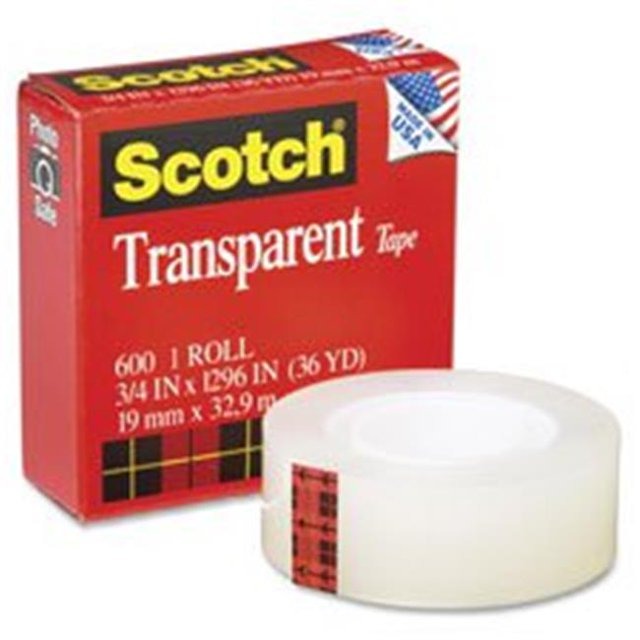 3M 3M MMM600K6BD Scotch Glossy Transparent Tape (1 per Pack)