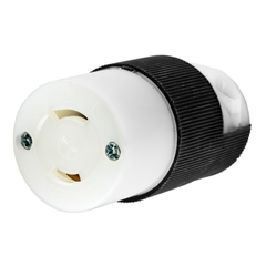 Hubbell HBL7506C 15 Amp 125 Volt 2-Pole 2-Wire NEMA L1-15R Black and White Locking Connector Body