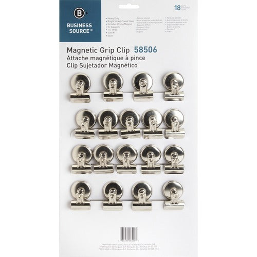 BUSINESS SOURCE Business Source BSN58506 Magnetic Grip Clips Box of 18