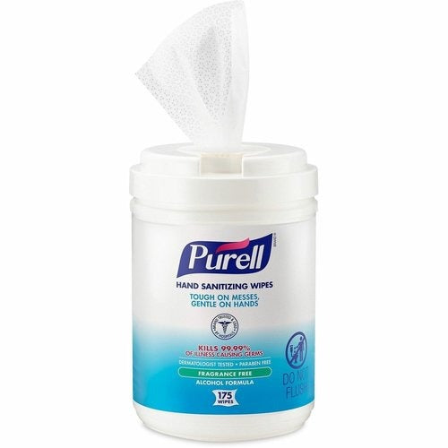 GOJO Gojo GOJ903106CT Purell Alcohol Hand Sanitizing Wipes 175 Ct. Canister (9031-06)