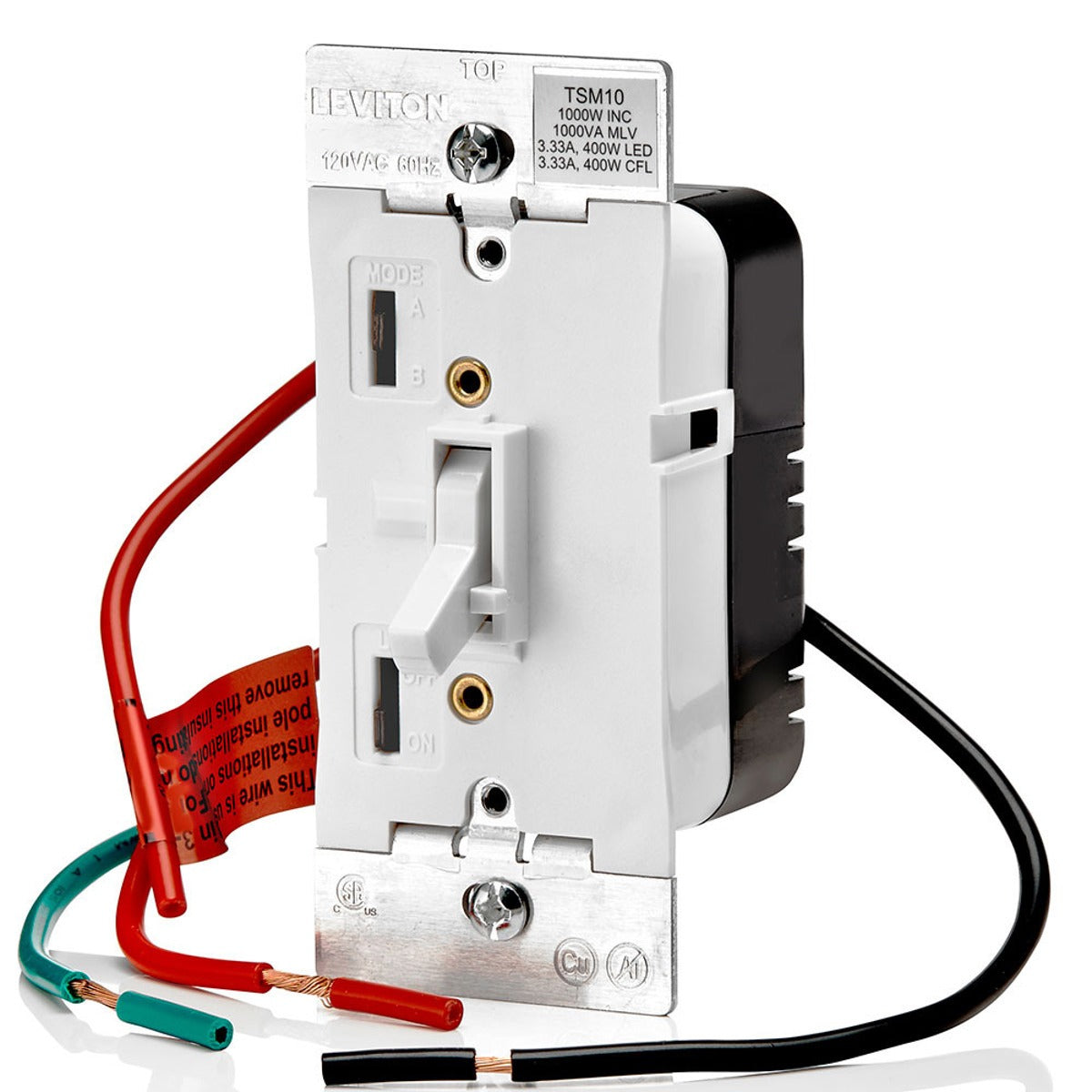 LEVITON Leviton TSM10-1LW Toggle Slide Dimmer 1000W (1 Pack)