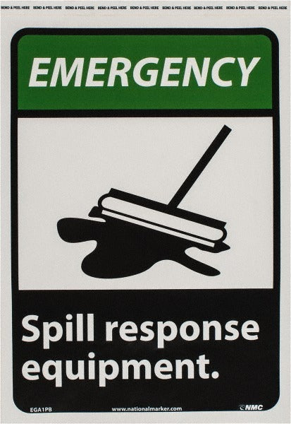 ACCUFORMNMC Accuformnmc EGA1PB Spill Response Equipment Sign 14x10