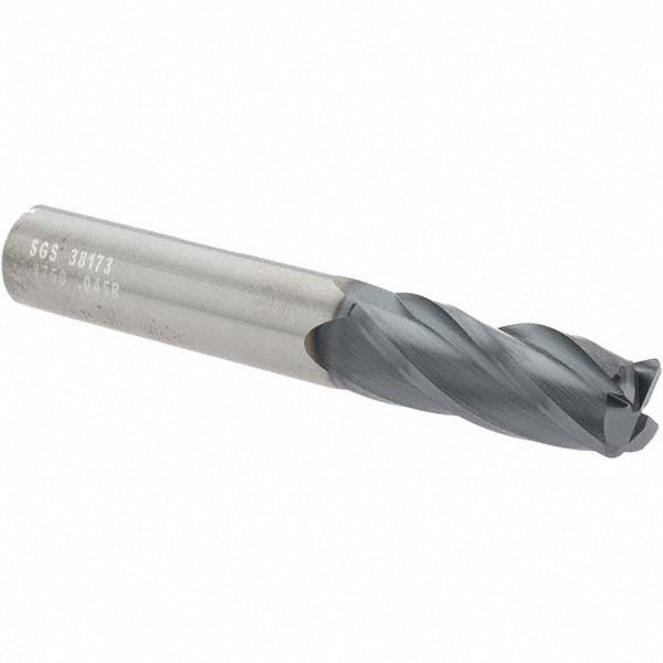 KYOCERA SGS PRECISION TOOLS Sgs 38173 Corner Radius End Mill 3/8 in 4 Flute Altin Carbide