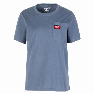 MILWAUKEE Milwaukee F451U-L Gridiron Womens Pocket Tee Large Blue