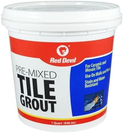 RED DEVIL Red Devil 0424 Pre-Mixed Tile Grout Hand Powered (1 Quart)