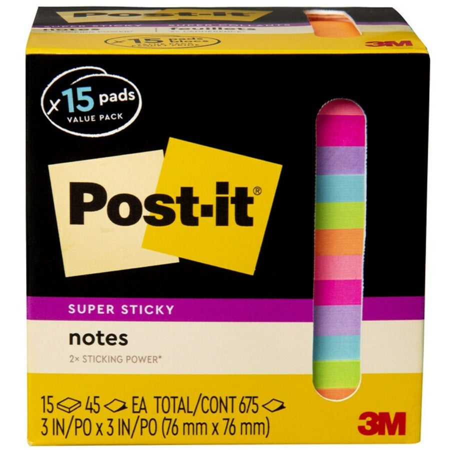 3M 3M MMM65415SSCP Post-it Super Sticky Notes 3 in. x 3 in. (15 Pack)