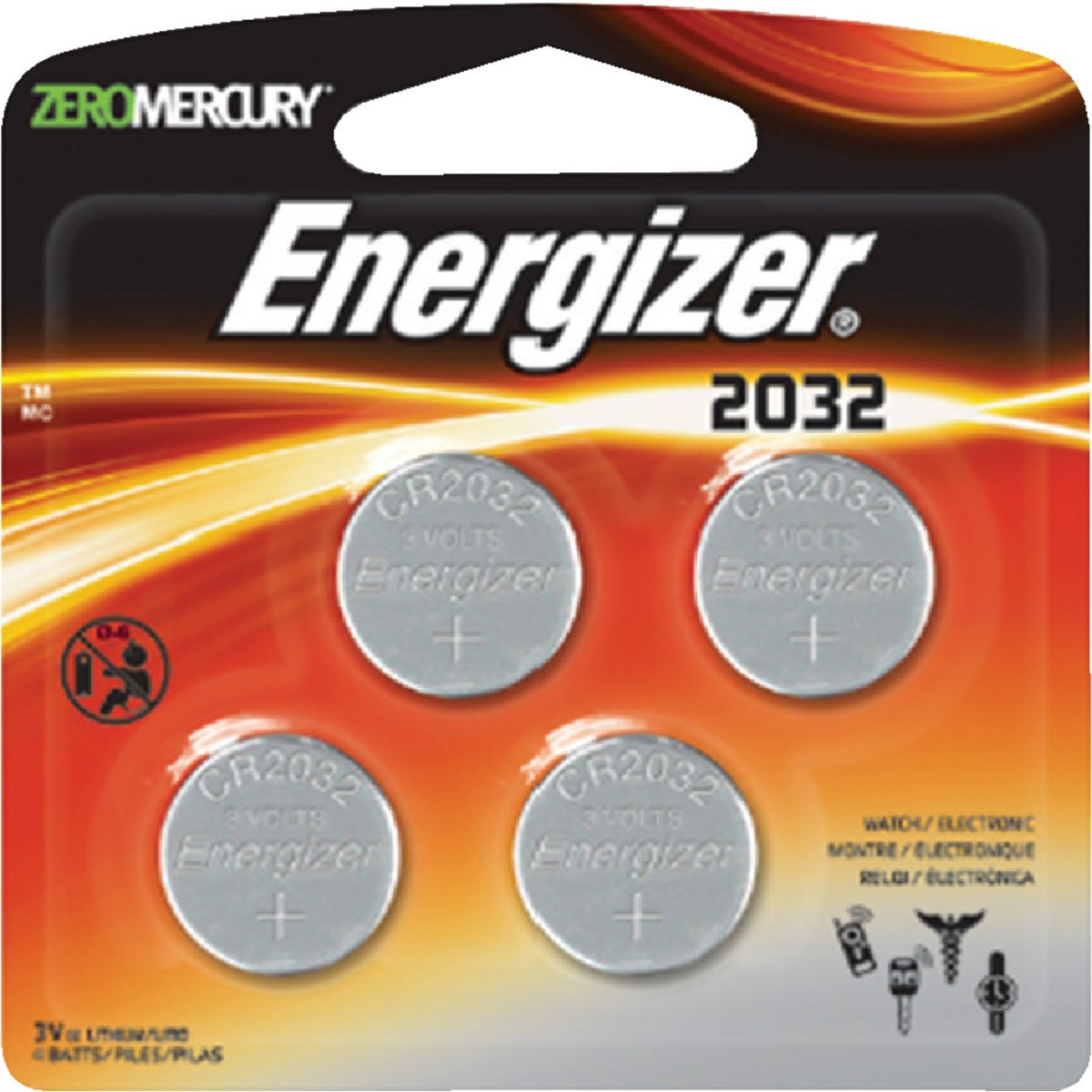 ENERGIZER Energizer 2032BP-4 Coin Cell Battery 3 Volt Lithium 4-Pack Replacement MPN
