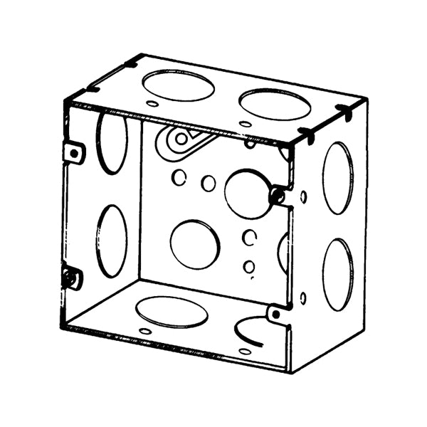 Appleton 4SJD-1 Square Box, Steel, 42 cu-in, 12 Outlets, 12 Knockouts