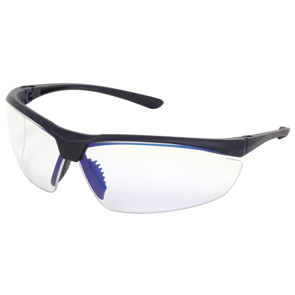 MCR SAFETY Mcr Safety VL210MB Safety Glasses Clear Lens Navy Frame