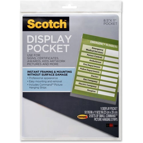 3M 3M MMMWL854C Clear Rigid Display Pocket