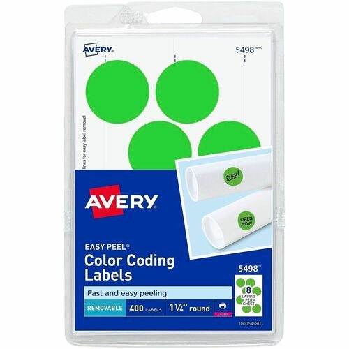 AVERY Avery AVE05498 Round Color-coding Labels Neon Green 400pk