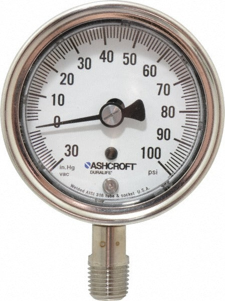 ASHCROFT Ashcroft 83212 Pressure Gauge 2.5 in Dial Npt Lower Mount