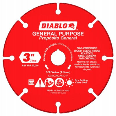 DIABLO Freud DCW030CAR101F 3in Carbide Cut-off Wheel 4 Pack