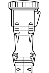 Legrand PS430C7W Pass & Seymour Pin & Sleeve Connector 30A 3/480V