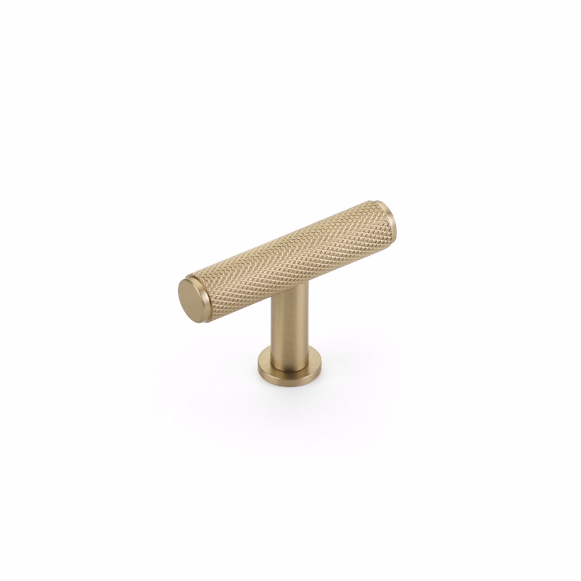 SCHAUB Schaub 5001-SSB Knurled T Cabinet Knob Satin Brass
