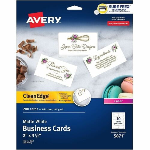 AVERY Avery AVE5871 Printable Business Cards 3.5x2 in Pack 200