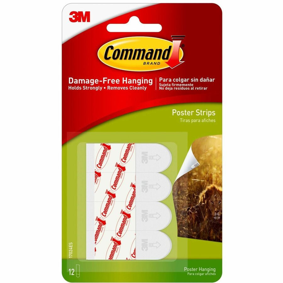 3M 3M MMM17024ES Small Poster Strips (12/Pack)