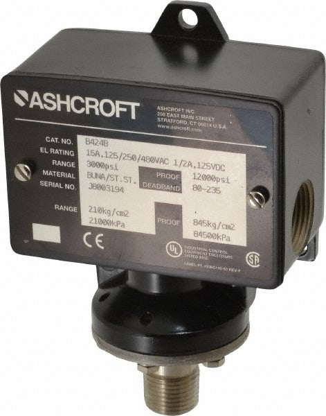 ASHCROFT Ashcroft B424B 3000 Pressure Switch 3000 Psi 1/4 in Female