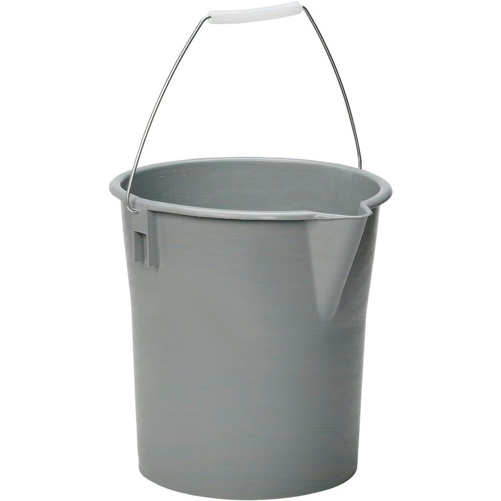 ABILITYONE Abilityone 7240002461097 12 Qt Gray Plastic Round Pail